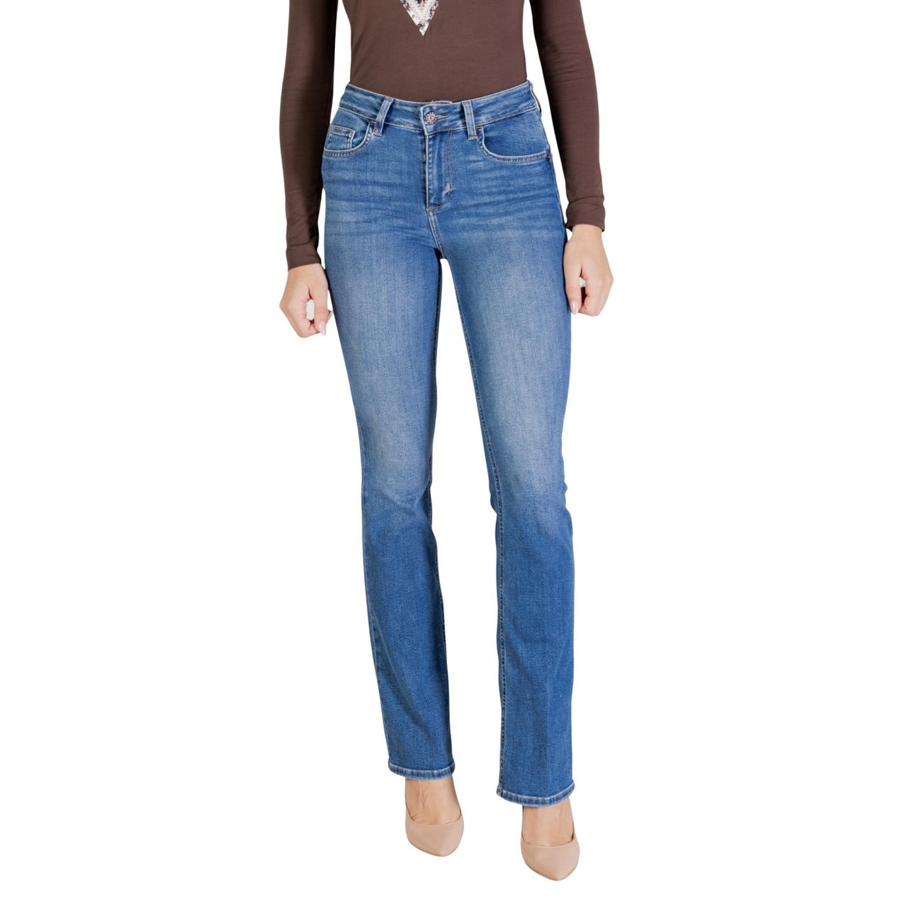 Liu Jo Jeans Donna Blu in Cotone 78% Elastan 10% Lycra 12% con Zip e Bottone Tasche Anteriori e Posteriori Primavera/Estate UA6039 D0305