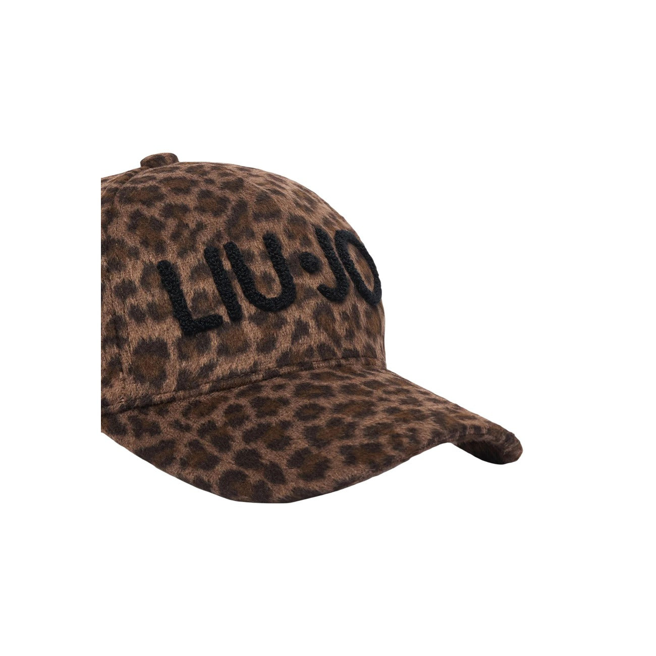 Cappello visiera Liu-Jo leopardato ecopelliccia 2F6048 T6089. Cappellino invernale da donna animalier marrone effetto pelliccia con logo ricamato Liu-Jo e chiusura posteriore con automatici.