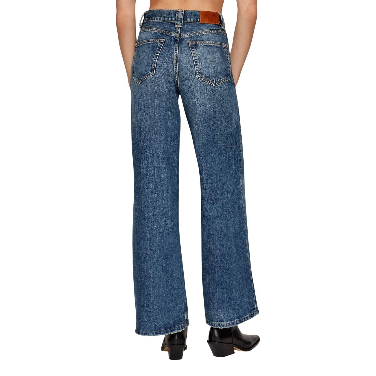 Tommy Hilfiger Jeans Donna Blu con Zip Bottone Tasche Anteriori Posteriori - Jeans Cotone Organico