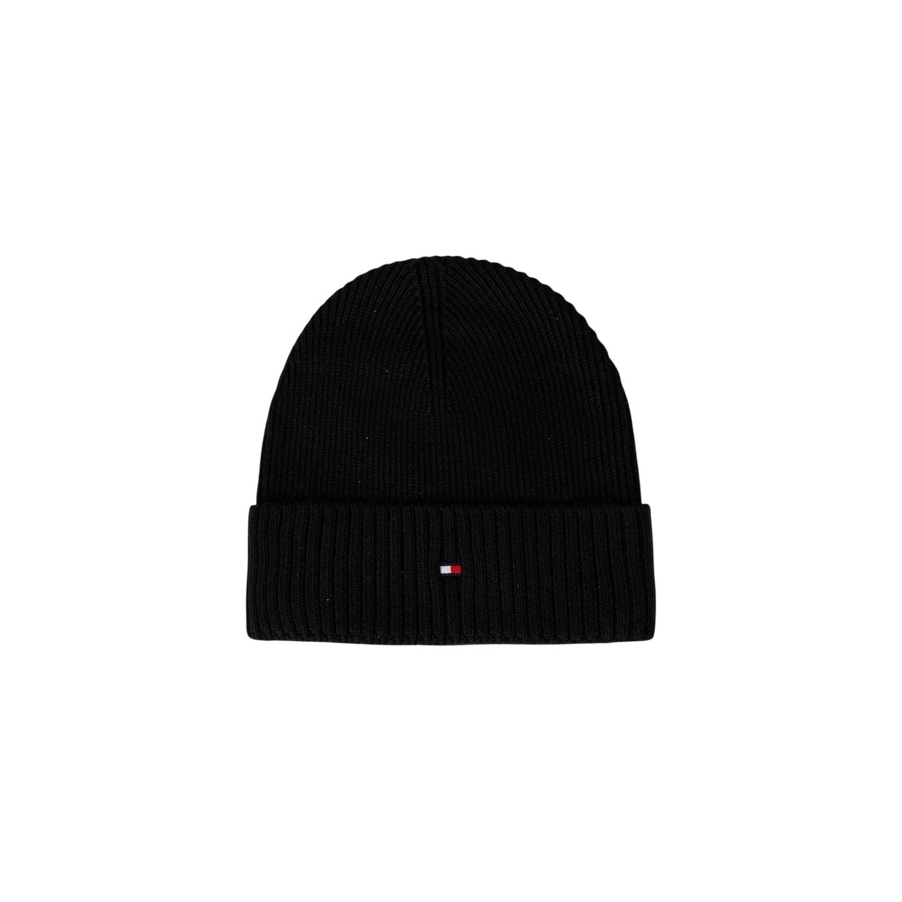 Tommy Hilfiger Jeans Set Regalo Cappello e Guanti Uomo Nero con Bandierina - Set Cashmere Cotone