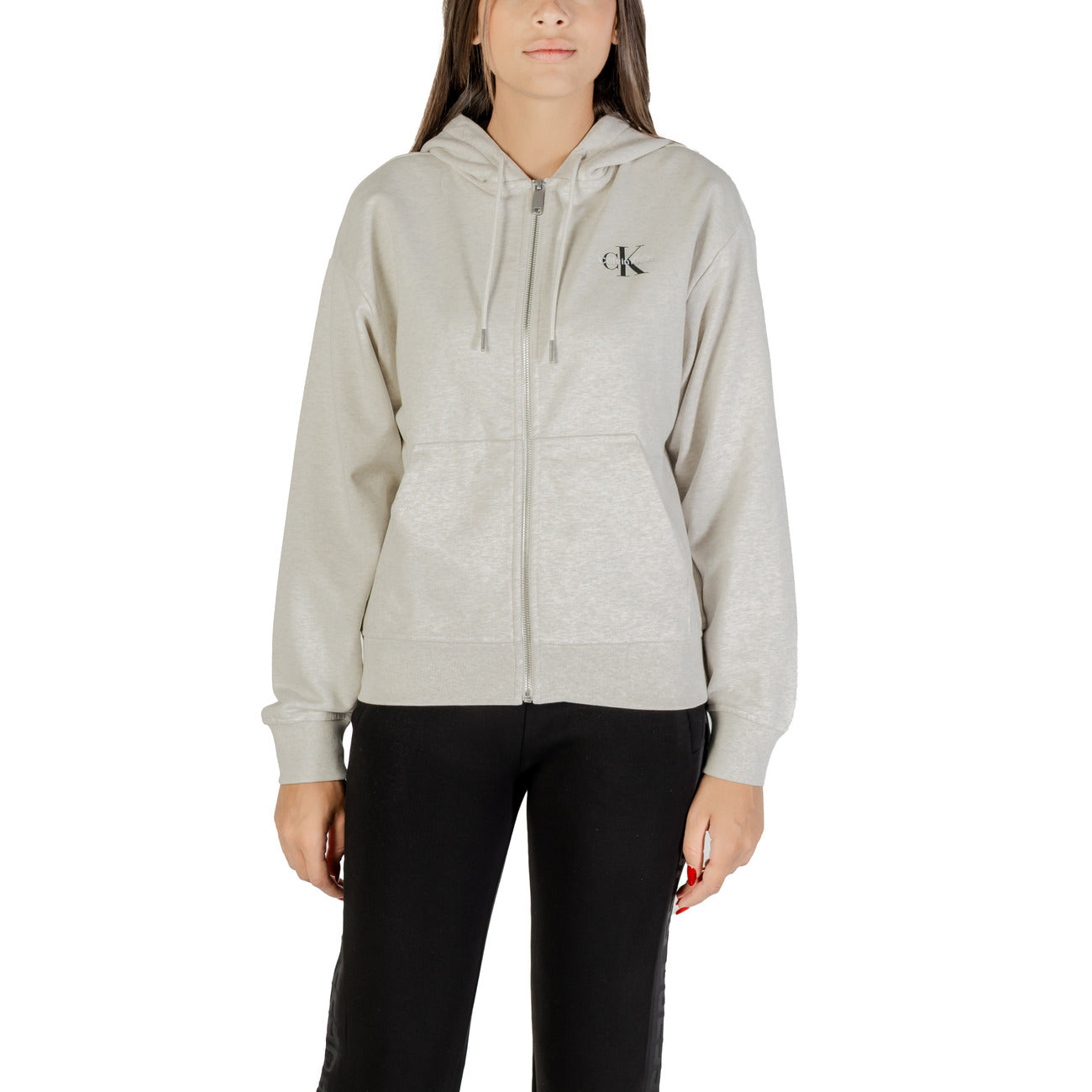 Calvin Klein Jeans Felpa Zip Donna Bordeaux LV047B270G - Cotone 86%