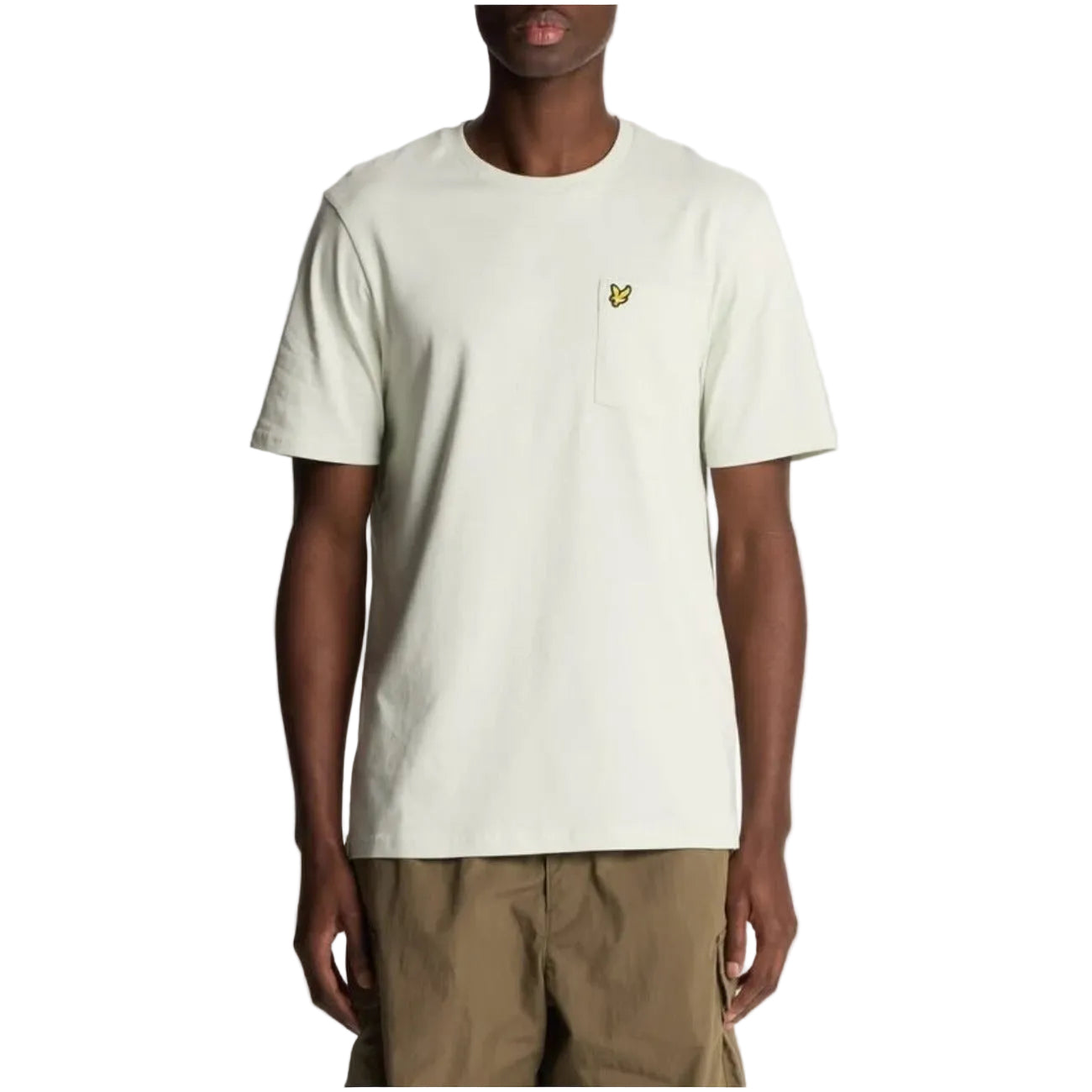 Lyle & Scott T-Shirt Uomo Azzurra Stampa Tasca Manica Corta Scollo Tondo 100% Cotone Primavera/Estate TS2022V