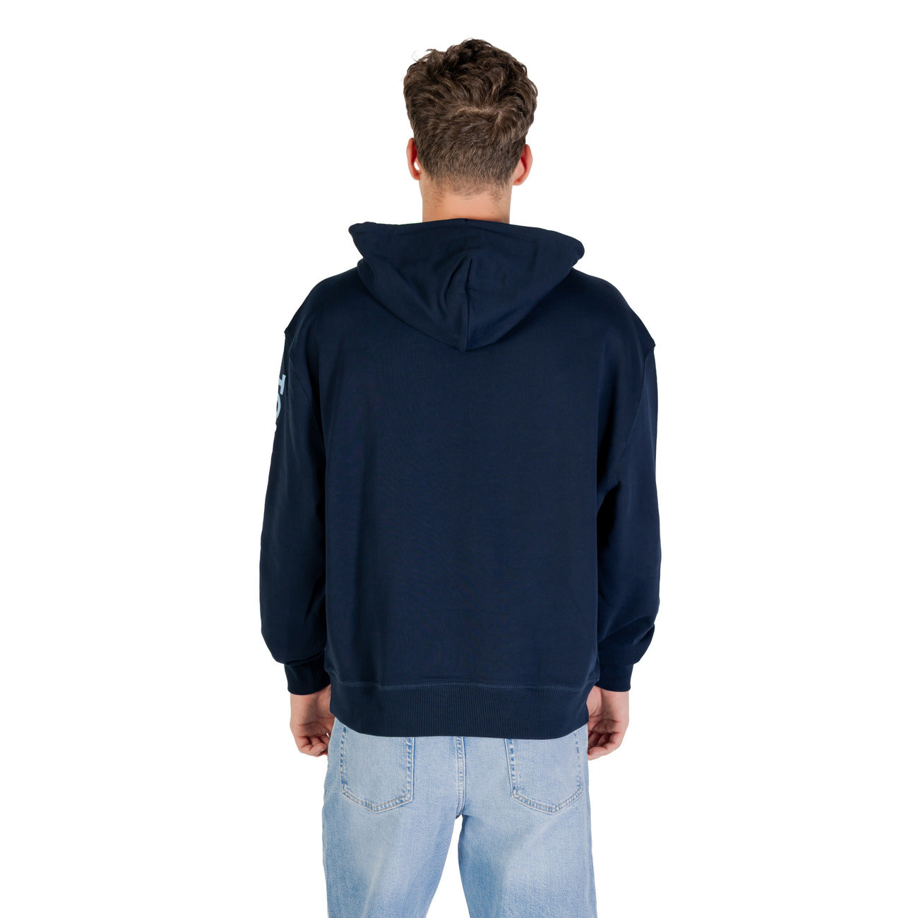 Tommy Hilfiger Jeans Felpa con Cappuccio Uomo Blu Stampa Tasche Anteriori Cotone Organico 100% DM0DM21834