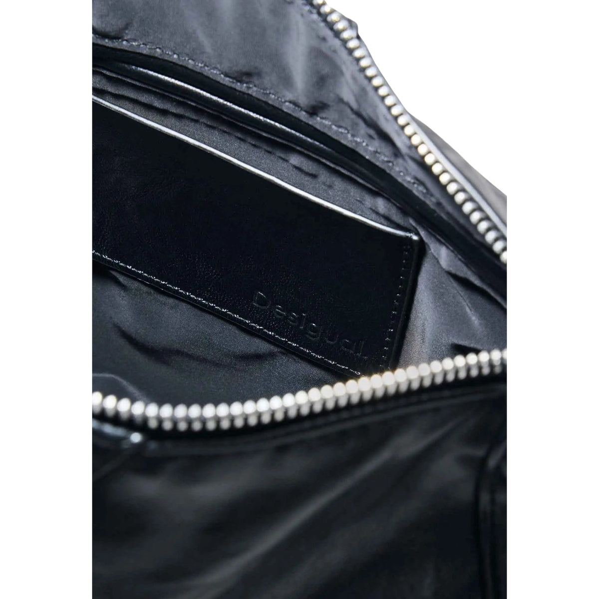 Borsa a tracolla nera donna Desigual – Borsa compatta effetto pelle con cerniera Desigual 26WAXP78.