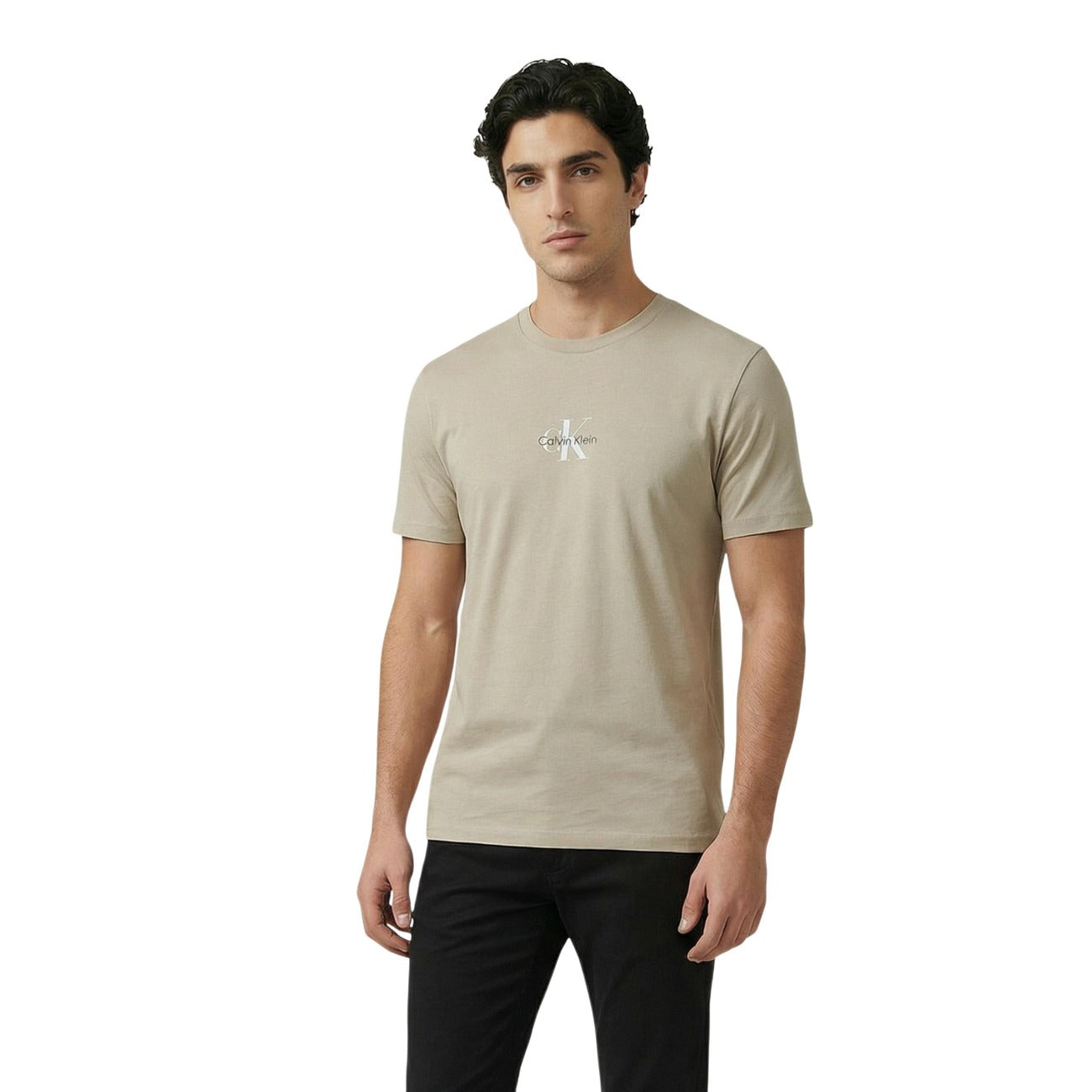 Calvin Klein Jeans T-Shirt Uomo Nero Maniche Corte Scollo Tondo Cotone 100% Primavera Estate LV04RB866G