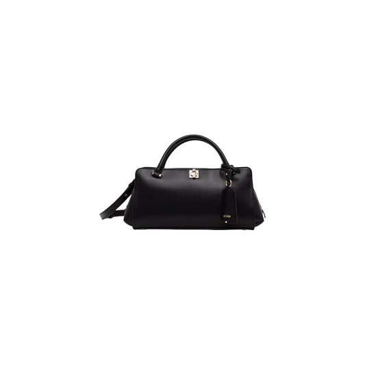 Borsa Guess donna nera grande modello HWVG97 34060. Maxi borsa a mano e a spalla in ecopelle nera con chiusura a incastro dorata, piedini metallici alla base protettivi, scomparti interni ed esterni con cerniera, stile casual ed elegante.