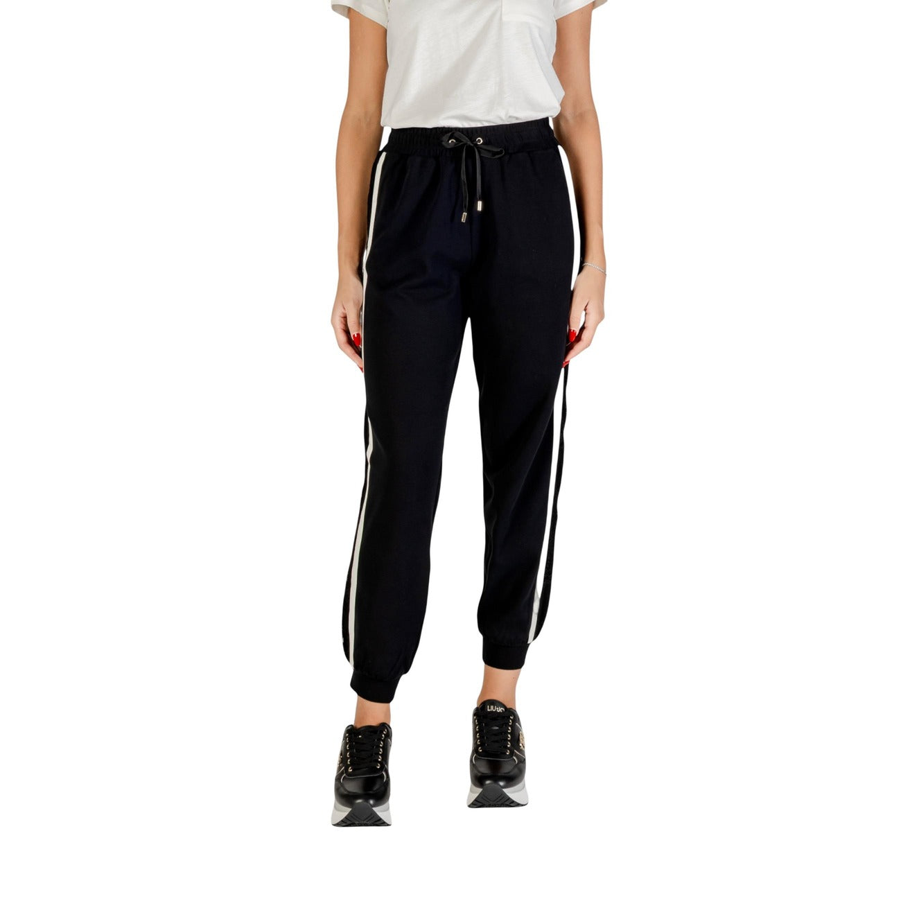 Pantaloni sportivi Donna Liu Jo Neri Cotone Elastan - Stile Casual Elegante