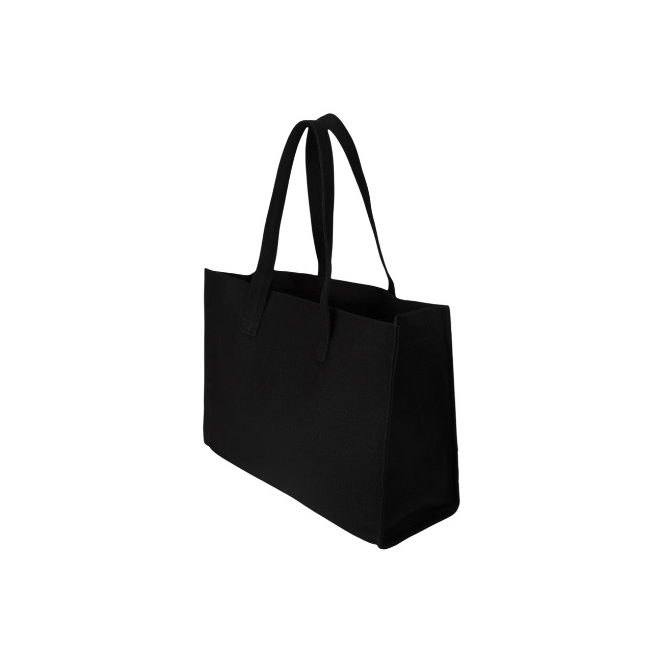 Beach Bag Karl Lagerfeld; 100% Cotone (60% Riciclato). Silhouette strutturata 60cm, manici con fibbie, logo a righe. Borsa mare maxi, spaziosa e di lusso, perfetta per la PE26. Vista posteriore 