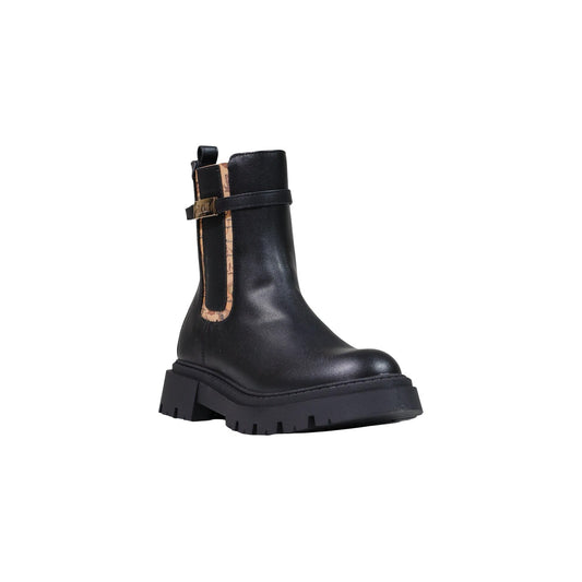 Anfibi neri donna Alviero Martini Prima Classe – Stivaletti con cinturino e inserto Geo N 2570 0289.