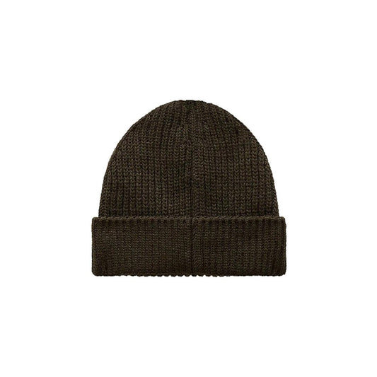 Berretto verde uomo Napapijri Foli NP0A4GK8G1F1. Cappello da cuffia in maglia a coste verde con risvolto e targhetta logo Napapijri Made in Italy.
