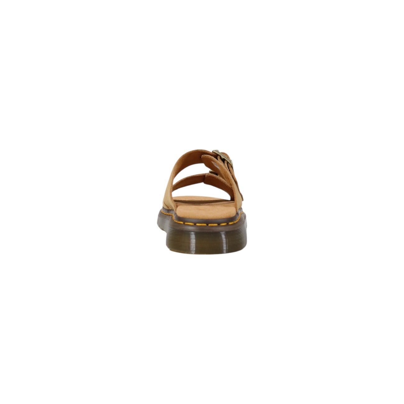 Sandali Dr. Martens Josef; Beige. 100% Pelle Bronx Suede robusta, doppia fibbia, cuciture gialle. Design unisex dall'aspetto vissuto e comfort duraturo. Posteriore 