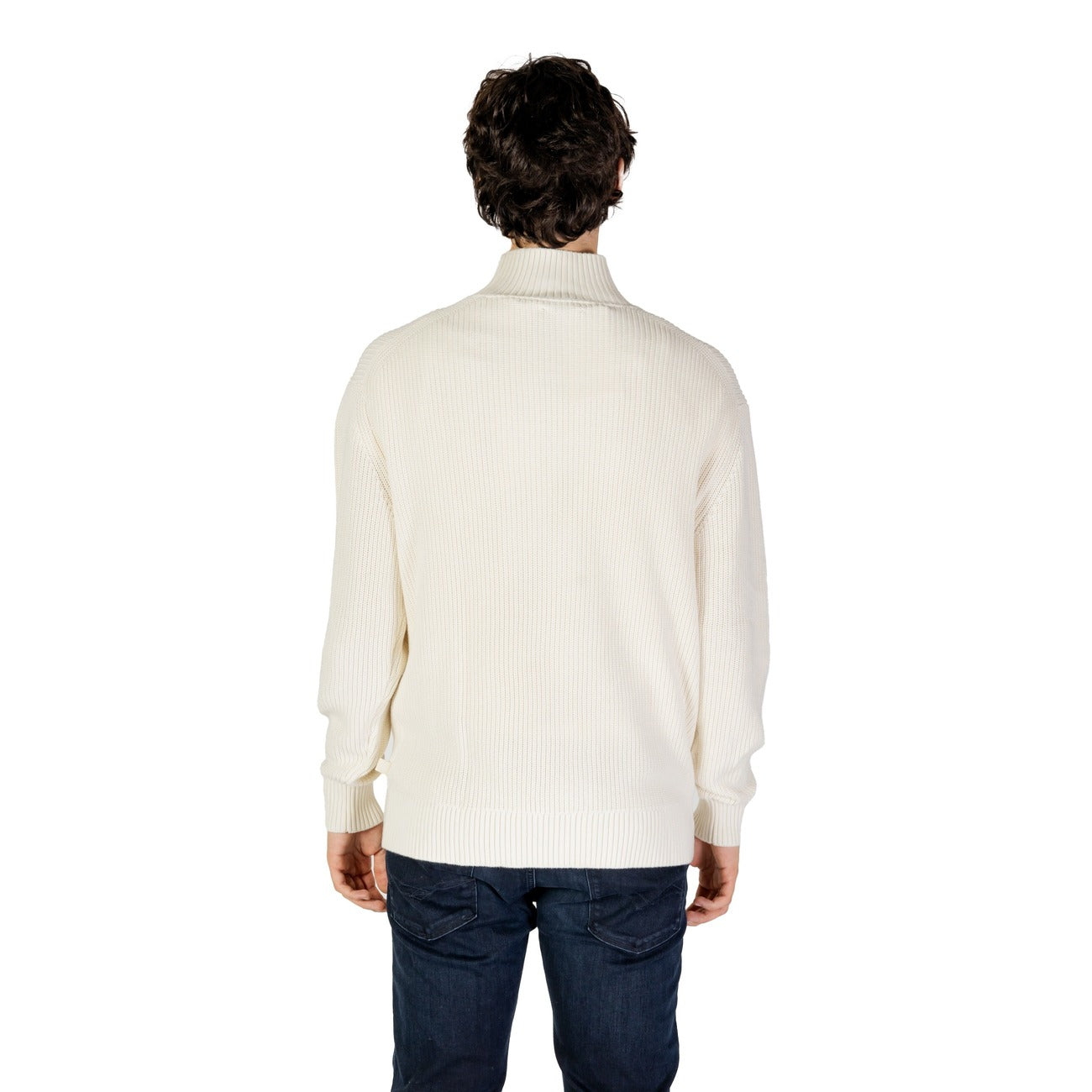 Calvin Klein Jeans Maglia Uomo Bianco Collo Alto Manica Lunga Cotone Autunno Inverno J30J326204