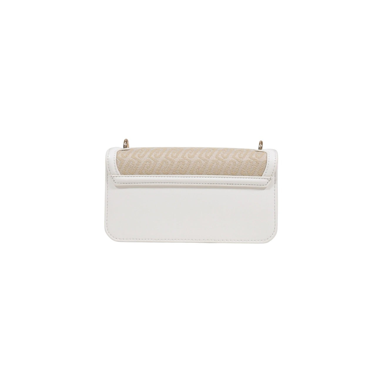 Borsa Liu Jo S Crossbody East/West; 100% Poliestere Beige. Logo in rilievo, hardware dorato, chiusura con zip. Mini bag donna versatile, leggera e raffinata. Vista posteriore 