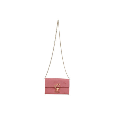 Love Moschino Borsa Donna Rosa a Tracolla con Bottone Tasca Interna - Borsa Poliuretano 22x14x5cm