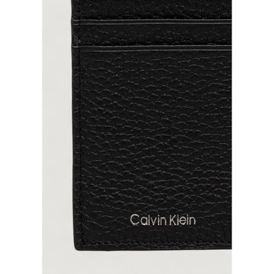 Calvin Klein Portafoglio Uomo Nero Cerniera Tasche Interne Esterne Pelle 100% Autunno Inverno LV04D1030G
