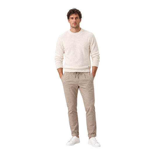 Pantaloni uomo Gianni Lupo Bred beige – Pantalone comfort casual con coulisse GL5249BD.