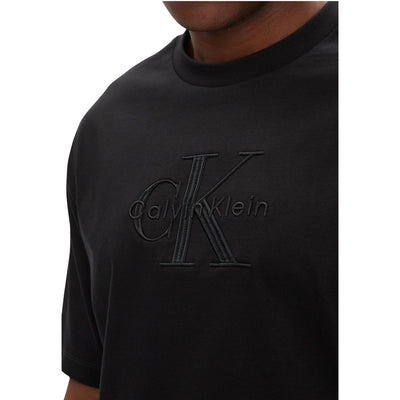 Calvin Klein Jeans T-Shirt Uomo Nero Manica Corta Scollo Tondo Cotone 100% Autunno Inverno LV04RB295G