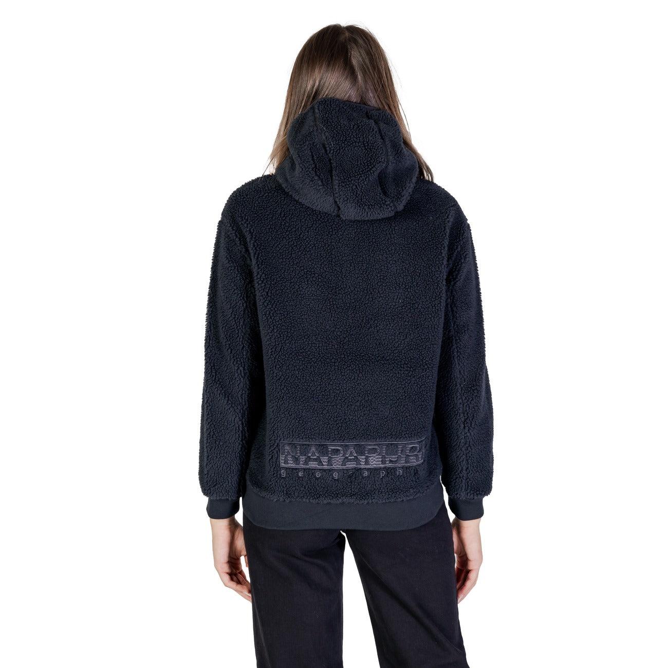 Napapijri Seline Felpa Pile Donna Nero Cappuccio Zip Maniche Lunghe Scollo Alto Tasche Zip Poliestere 100% Autunno Inverno NP0A4HYO