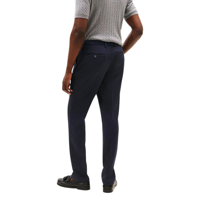 Tommy Hilfiger Pantaloni Uomo Blu con Zip Bottone Tasche Anteriori - Pantaloni Poliestere Viscosa Elastan