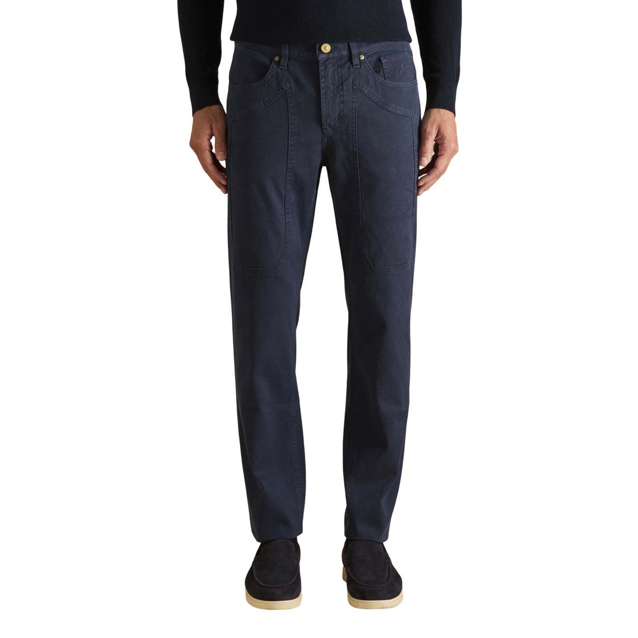 Jeckerson Jeans Uomo Bianchi con Zip e Bottone Tasche Anteriori e Posteriori - Jeans Cotone Elastan Lyocell