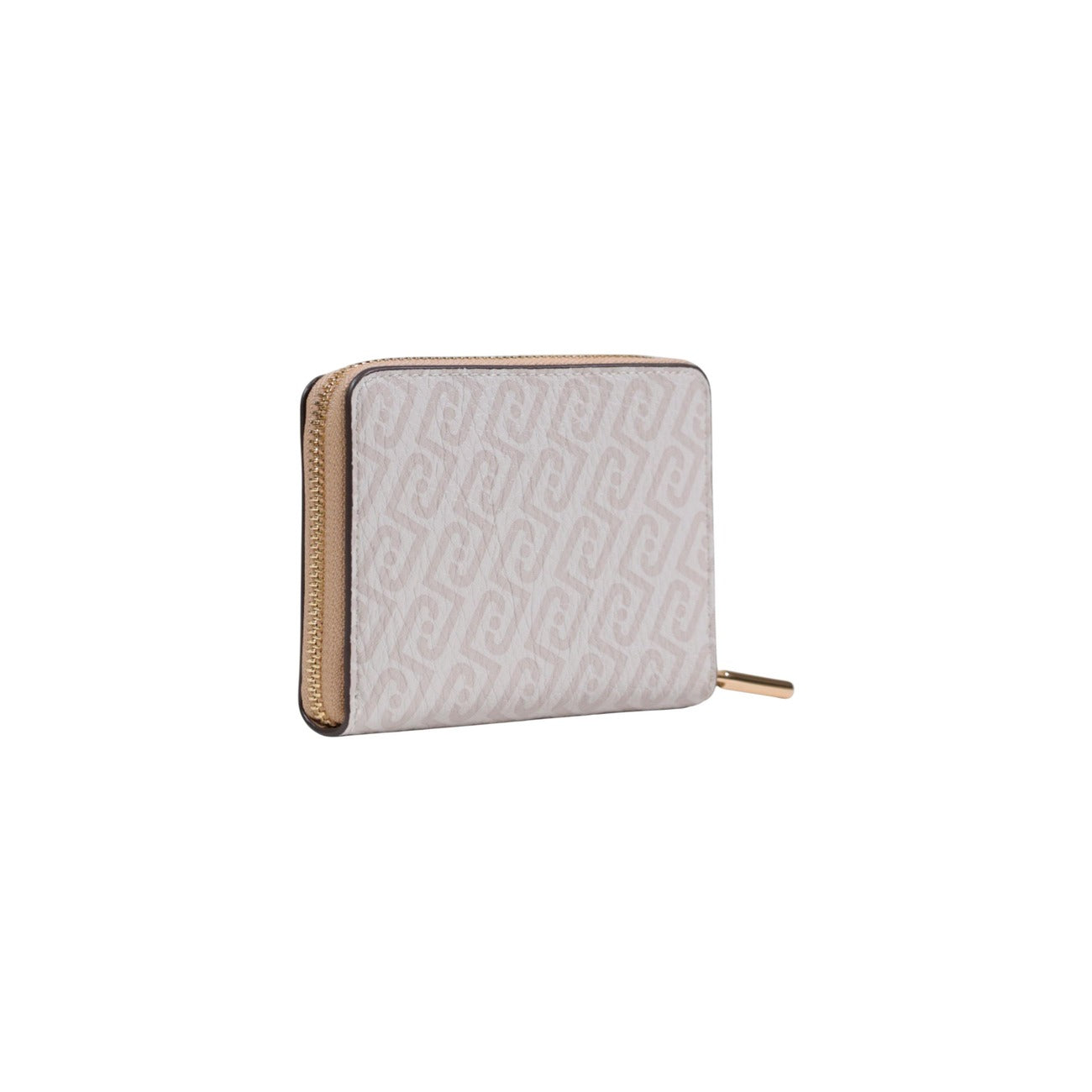 Portafoglio Piccolo Liu Jo Monogram bianco Chiusura con zip. Scomparti interni per tessere, banconote e monete. Dimensioni 12x10x2 cm. Accessorio chic, compatto e funzionale. Vista posteriore 