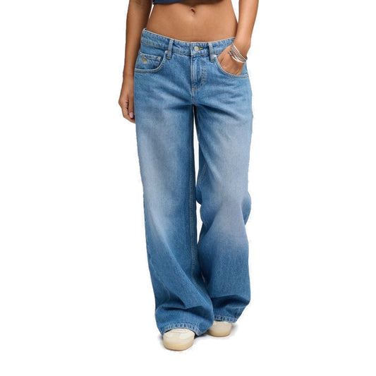 Jeans baggy donna Superdry – Pantaloni denim morbidi vita media vintage W7011368B.