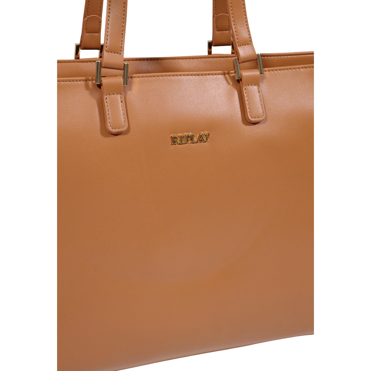 Borsa Shopper Replay Marrone; 100% Poliestere. Chiusura con zip, logo metallico, doppie maniglie. Design minimalista 4 stagioni, spaziosa e leggera. Perfetta per ufficio e shopping. Dettaglio logo e manici