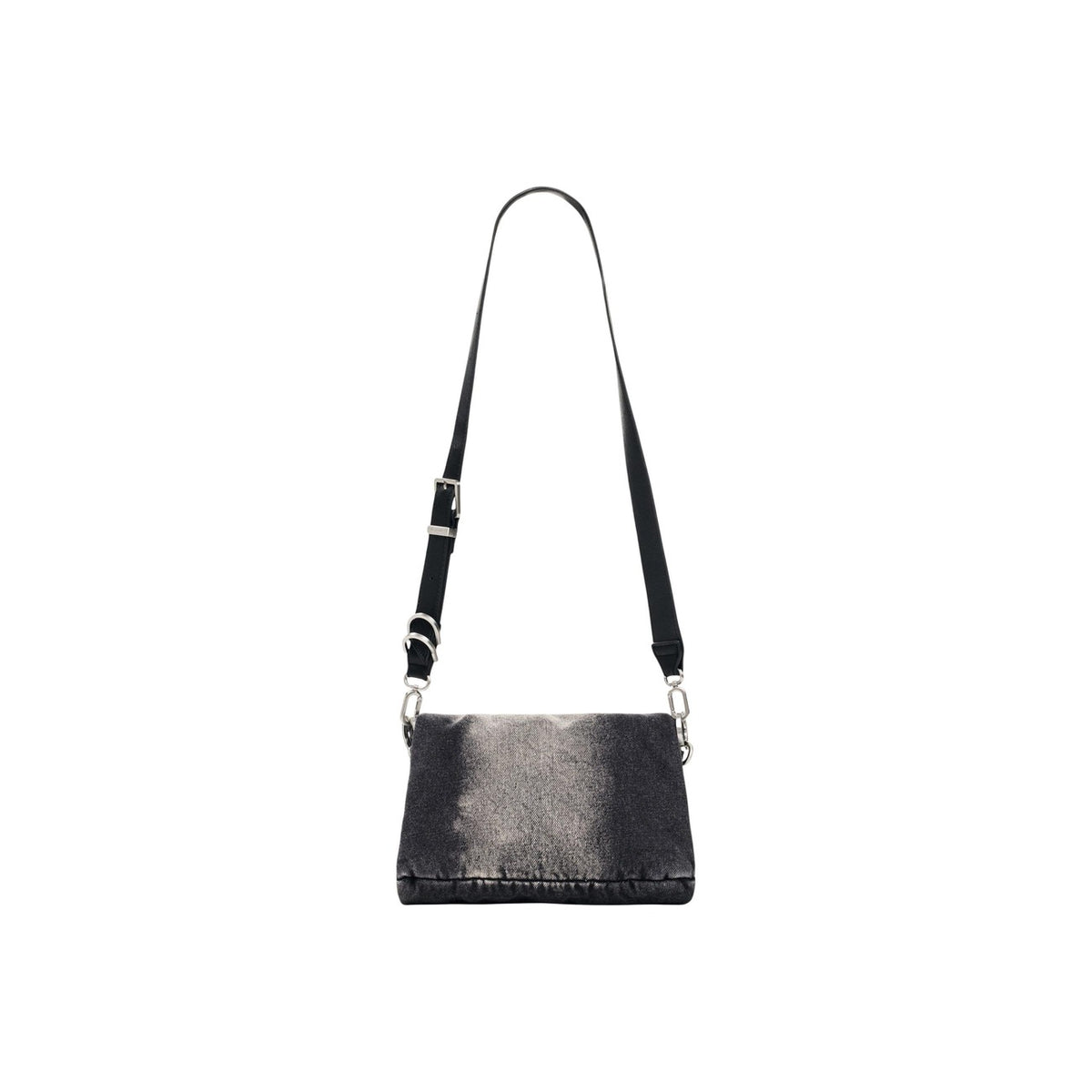 Borsa a tracolla denim donna Desigual grigio scuro – Borsa in jeans lavato con logo ricamato Desigual 26WAXD08.