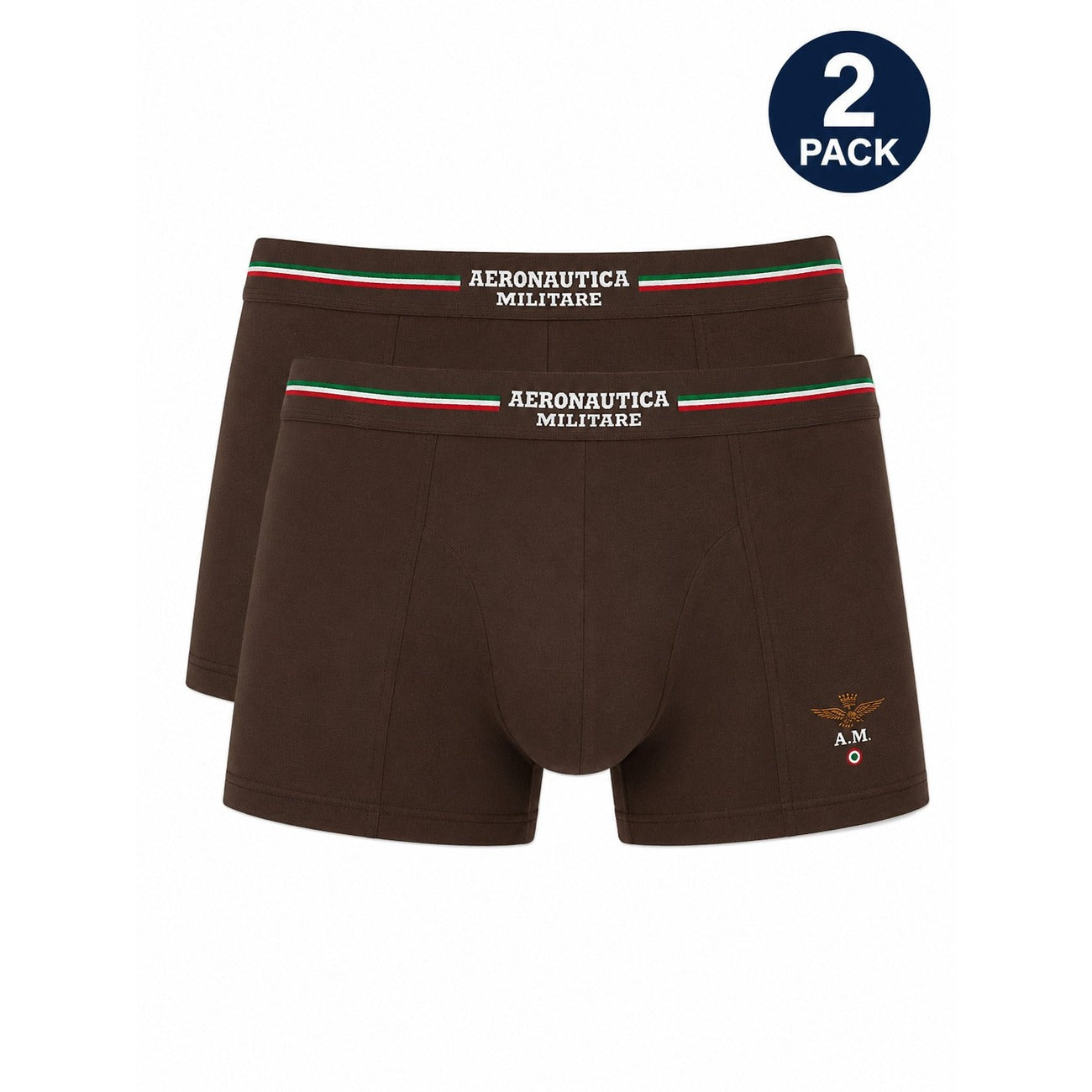  Intimi Uomo Multipack Aeronautica Militare; Tessuto 95% cotone e 5% elastan con elastico logato in vita. Assortimento colori basici e militari, stile casual underwear comfort. Colore marrone 