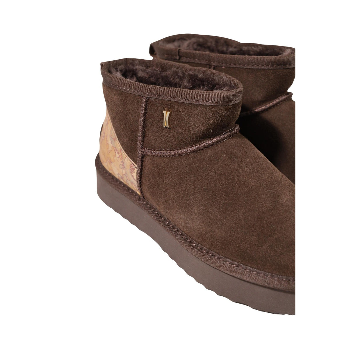 Stivaletti camoscio donna Alviero Martini Prima Classe – Stivali imbottiti testa di moro con eco pelliccia 26IZ11575417B0500.