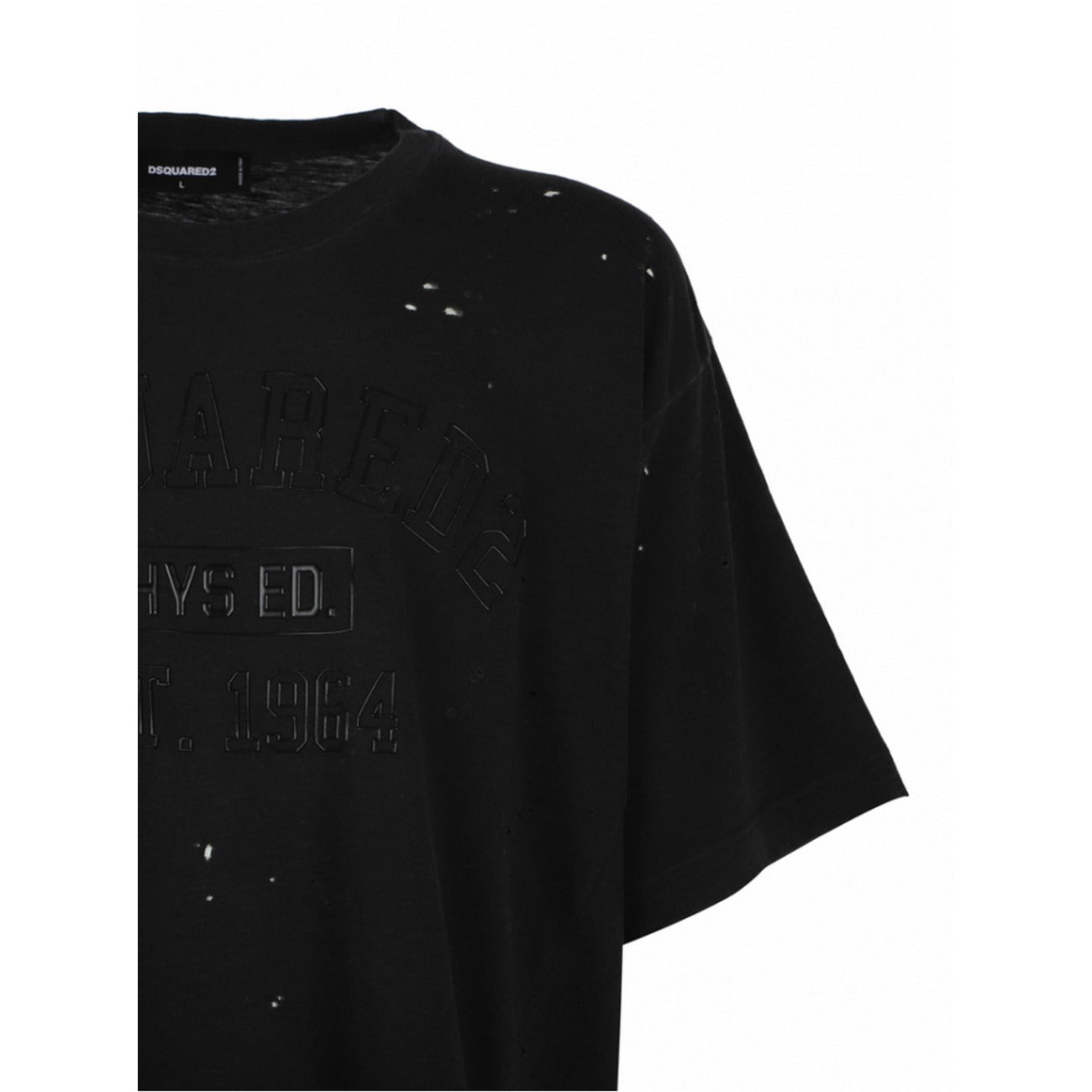 Dsquared T-Shirt Uomo Nera Stampa Manica Corta Scollo Tondo 88% Cotone 12% Viscosa Primavera/Estate B_43948