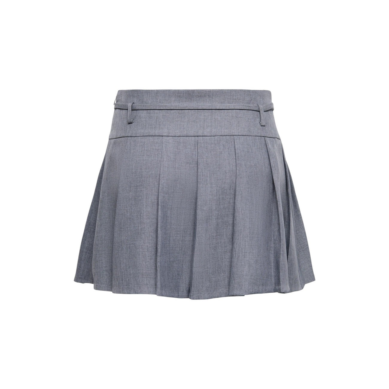 Minigonna Only Onllinda con pieghe e cintura coordinata, realizzata in tessuto ecosostenibile elasticizzato, stile femminile e moderno. Vista posteriore