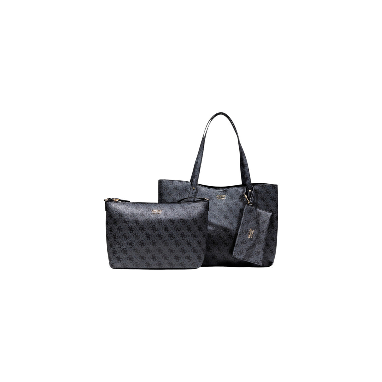 Borsa Guess donna nera con pochette inclusa 100% poliuretano 35x27x14 cm - dettaglio frontale con pochette