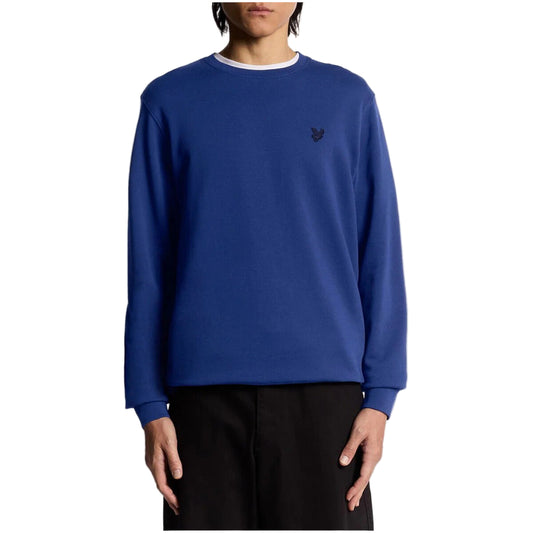 Lyle & Scott Felpa Uomo Blu Maniche Lunghe Scollo Tondo Cotone 100% Autunno Inverno ML2255TON