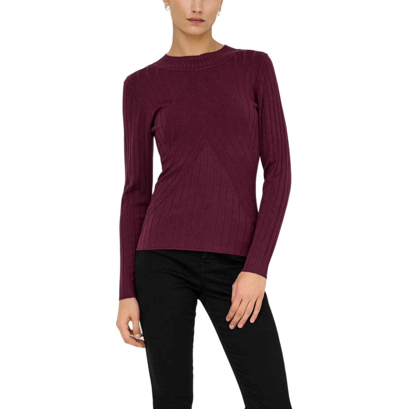 Jacqueline De Yong Maglia Donna Beige in 70% Viscosa 30% Nylon a Manica Lunga con Scollo Tondo 15207694