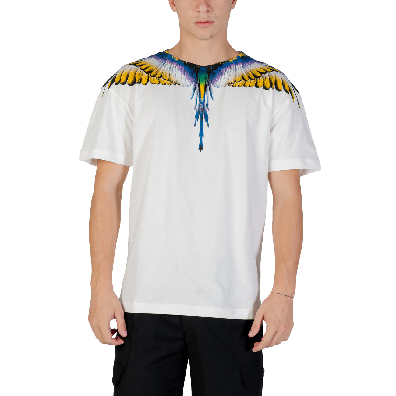 County Of Milan T-Shirt Uomo Bianca con Stampa Maniche Corte - T-Shirt Cotone Scollo Tondo