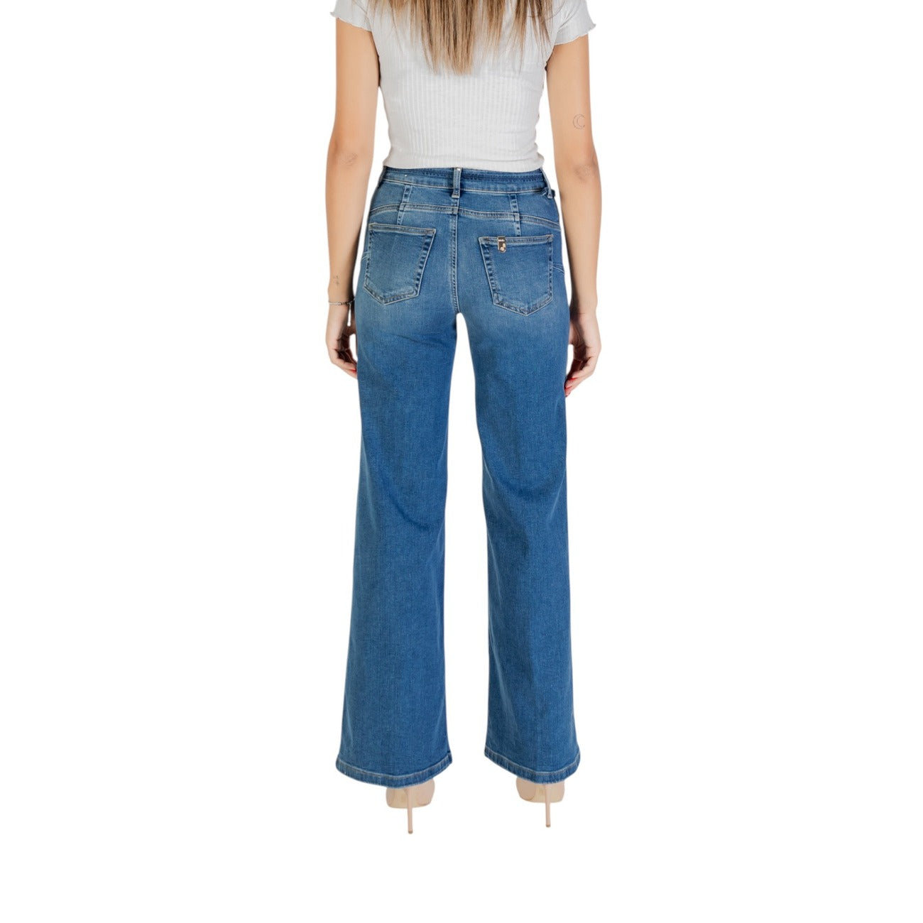 Liu Jo Jeans Donna Blu con Zip Bottone Tasche Anteriori Posteriori Cinturino in Cotone 93% Elastan 2% Elastomultiestere 5% Autunno/Inverno UF5100 D0264