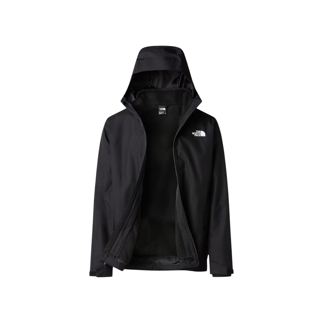 Giacca The North Face Quest Triclimate nero uomo M QUEST TRI. Giubbotto 3 in 1 nero impermeabile con cappuccio regolabile e pile interno staccabile tramite cerniera, giacca da trekking e outdoor autunno inverno.