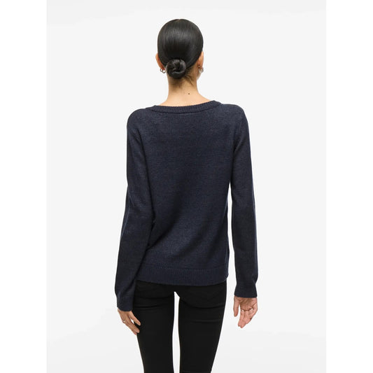 Maglia leggera donna Vila Clothes a costine – Maglioncino girocollo elasticizzato Vila 14054177.