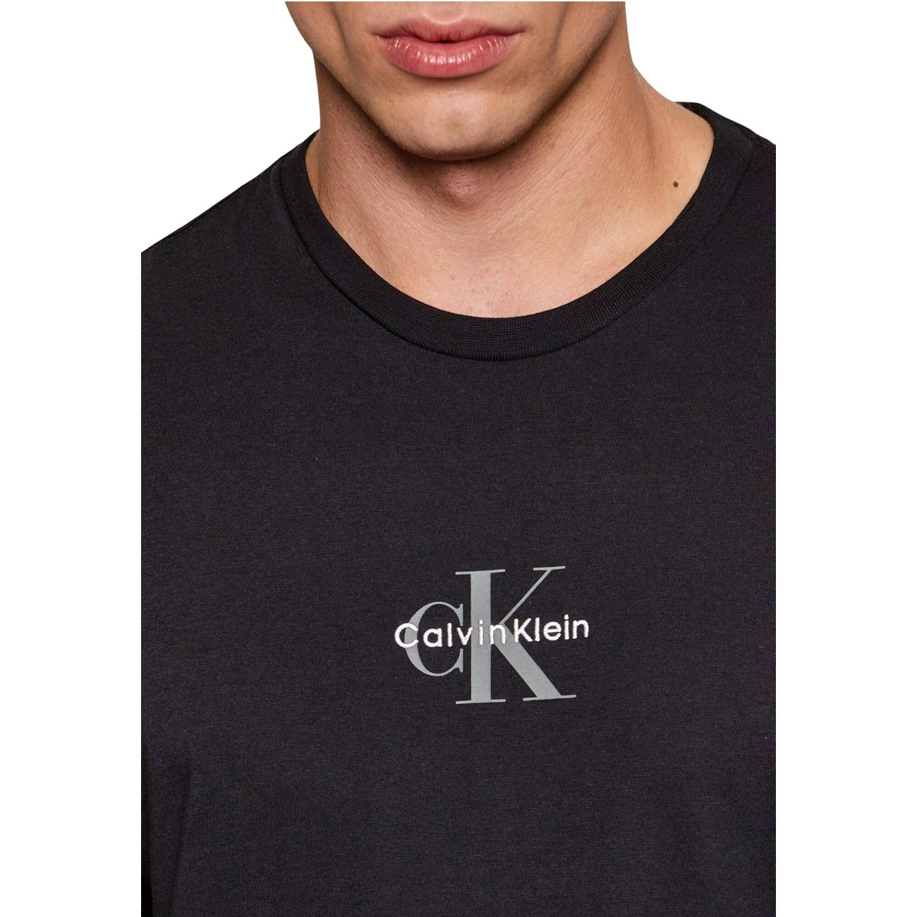 Calvin Klein Jeans T-Shirt Uomo Nero Maniche Corte Scollo Tondo Cotone 100% Primavera Estate LV04RB866G