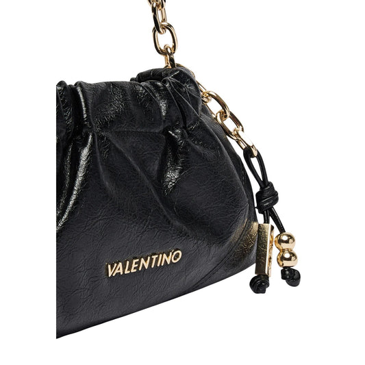Borsa sacca Valentino Bags Lumira VBSA6F08 nero. Borsetta hobo da donna morbida (31x16x12 cm) con catena dorata, chiusura con cerniera lampo e scomparti multipli, collezione autunno inverno.