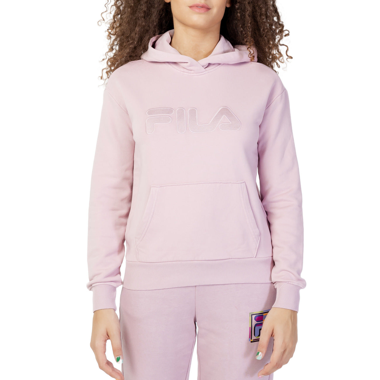 Fila Felpa con Cappuccio Donna Lilla Monocromo Cappuccio Tasca Esterna Cotone 100% Autunno Inverno FAW0405