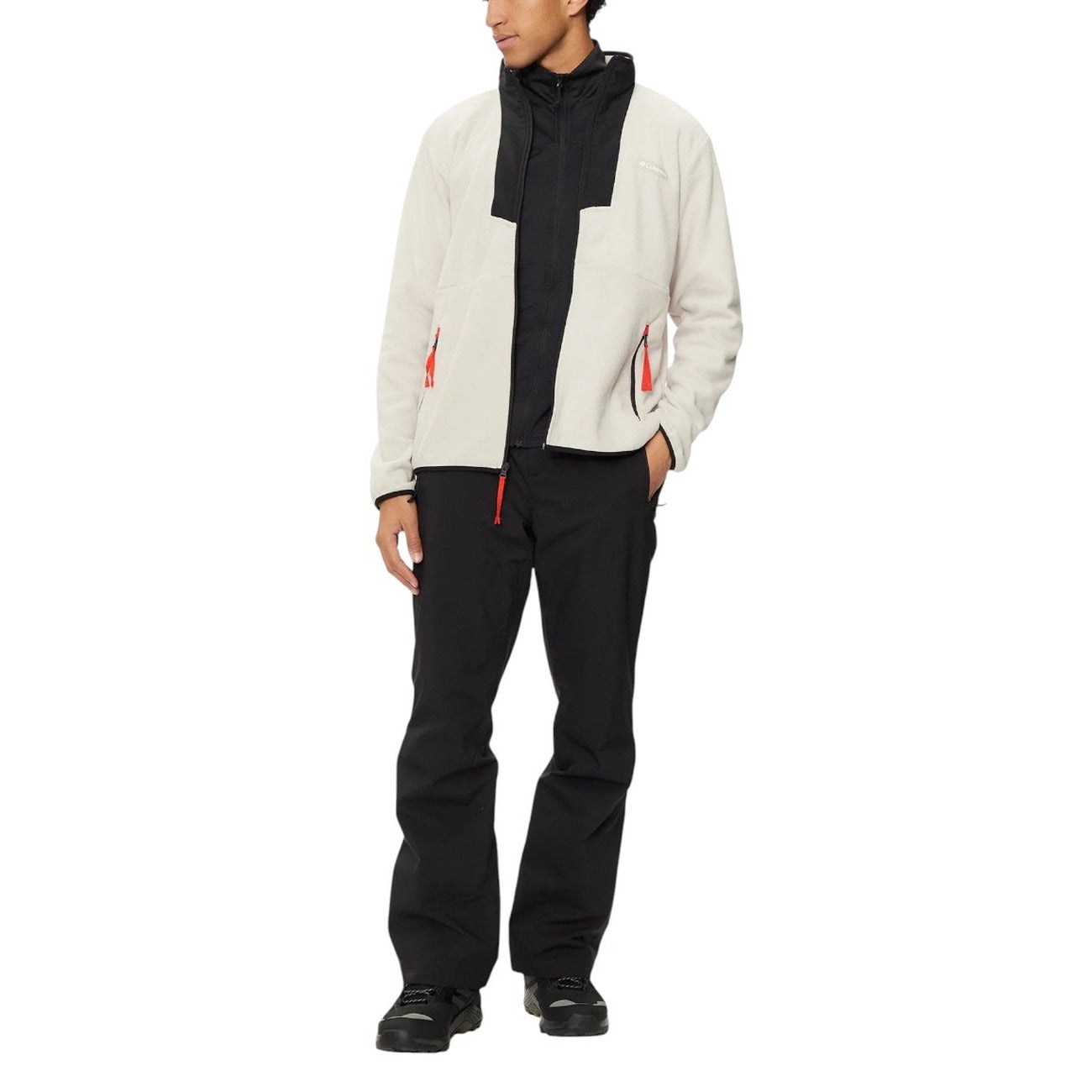 Columbia Felpa Uomo Beige con Zip Maniche Lunghe Scollo Alto Tasche Anteriori in Poliuretano 100% Autunno/Inverno 2095891