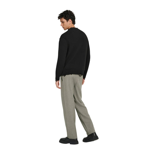Maglione nero uomo con bordi sfrangiati Only & Sons Onstune 22034238. Pullover eco-friendly girocollo a maniche lunghe in cotone riciclato e poliestere riciclato vestibilità comoda.