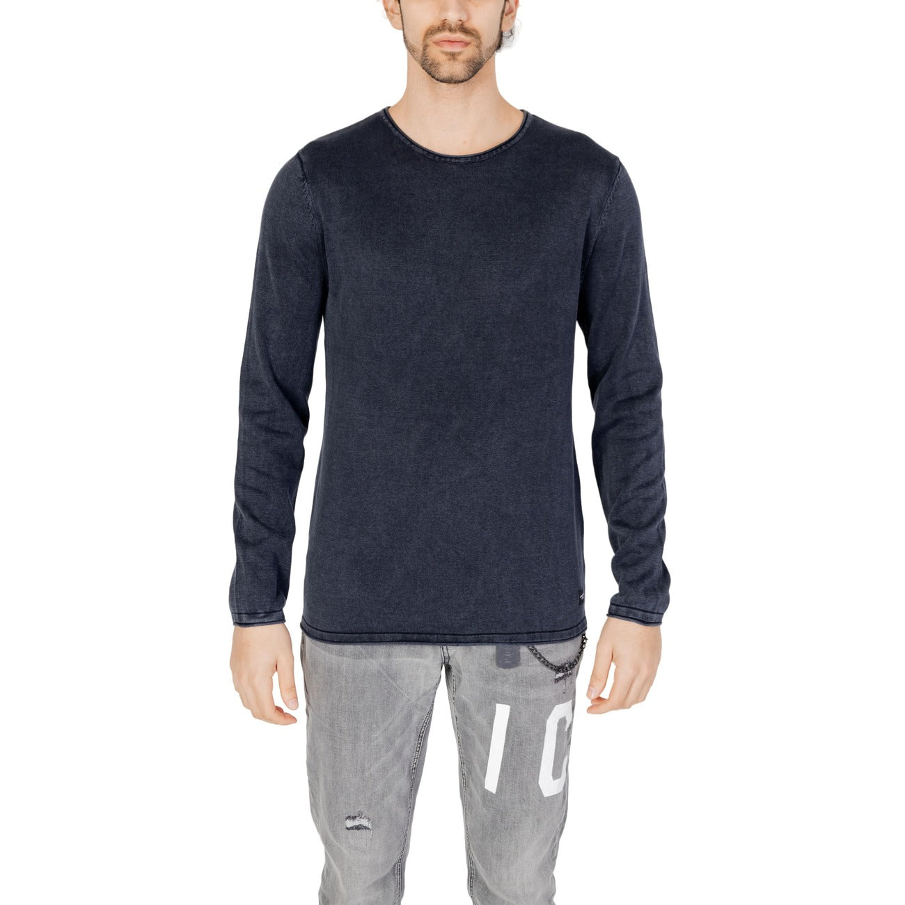 Jack & Jones Maglia Uomo Blu Manica Lunga Cotone 100% Primavera Estate 12174001