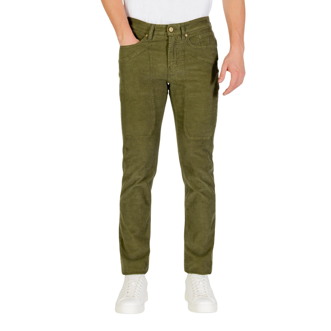 Jeckerson Jeans Uomo Bianchi con Zip e Bottone Tasche Anteriori e Posteriori - Jeans Cotone Elastan Lyocell