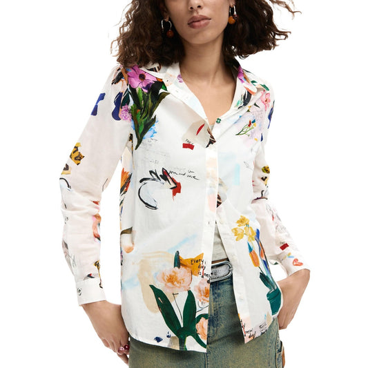 Camicia a maniche lunghe dalla vestibilità regular e con stampa effetto collage con piante e fiori.