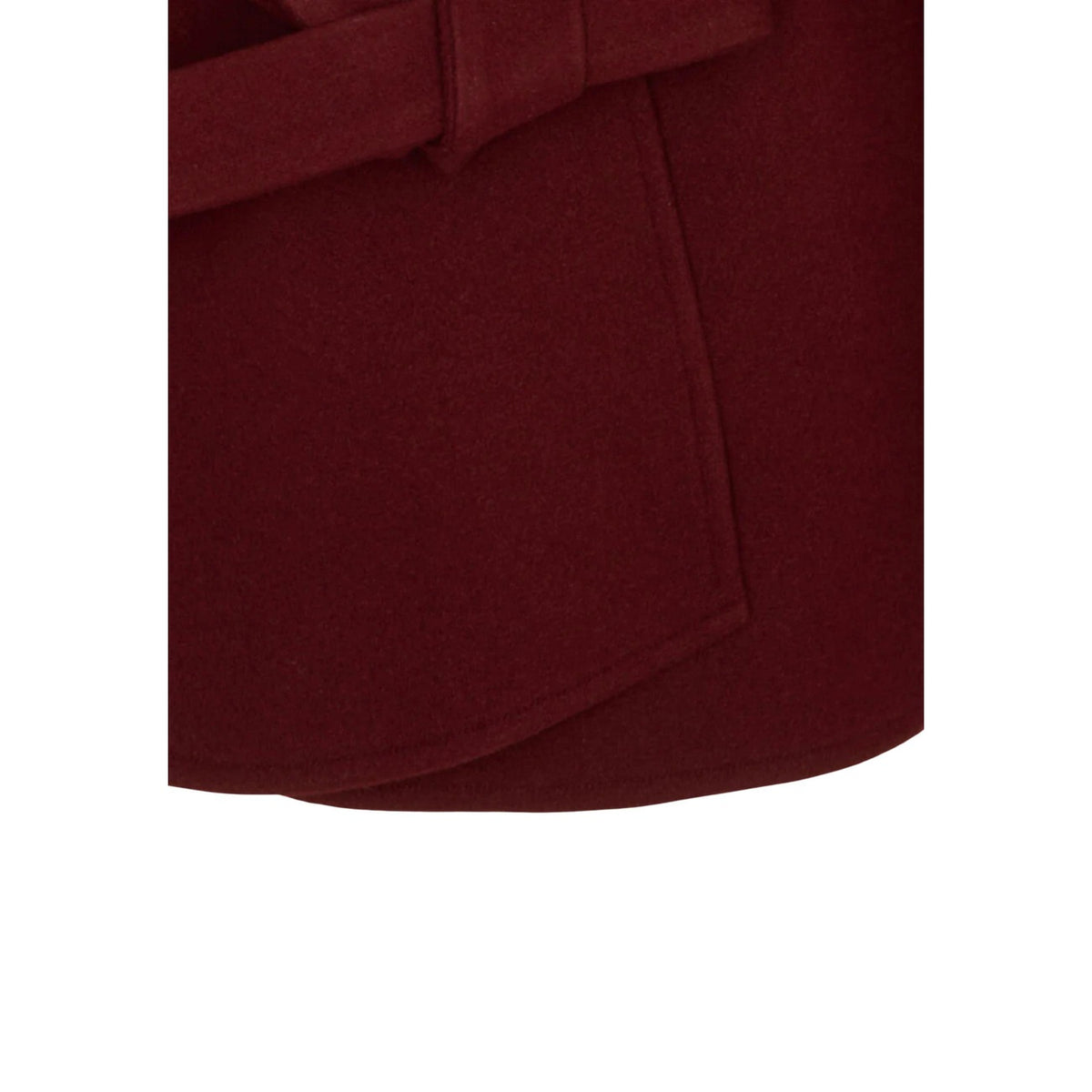 Mantella bordeaux donna Morgan De Toi 242-5BELT. Capospalla chic in misto viscosa con scollo incrociato, taglio di lunghezza media, passanti e cintura abbinata da annodare.