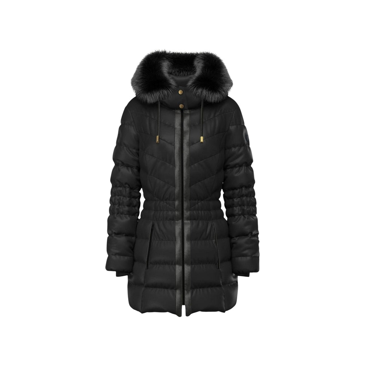 Piumino nero donna Guess – Giacca trapuntata slim fit Jolanda Stretch Puff W6BL77 W4713.
