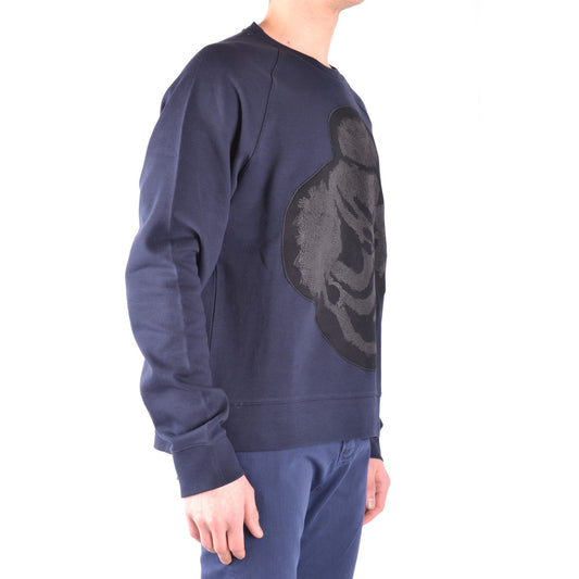 Paolo Pecora Felpa Uomo Blu con Stampa Maniche Lunghe Scollo Tondo in Cotone 100% Autunno/Inverno B_32837